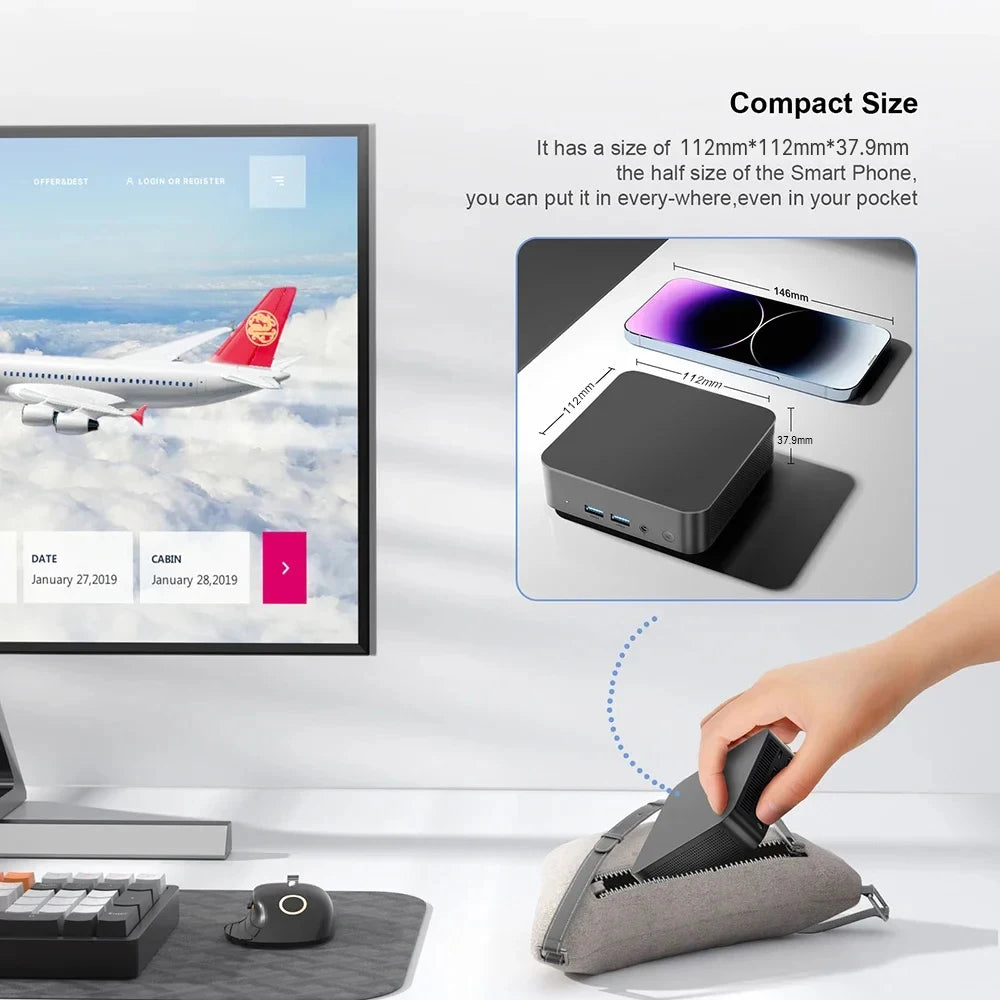 Windows 11 Pro Intel Core i9 8950HK N5095A Mini PC Computer 16GB 1TB 2TB 4K Gaming Computer WiFi6 USB Portable Mini Desktop PC