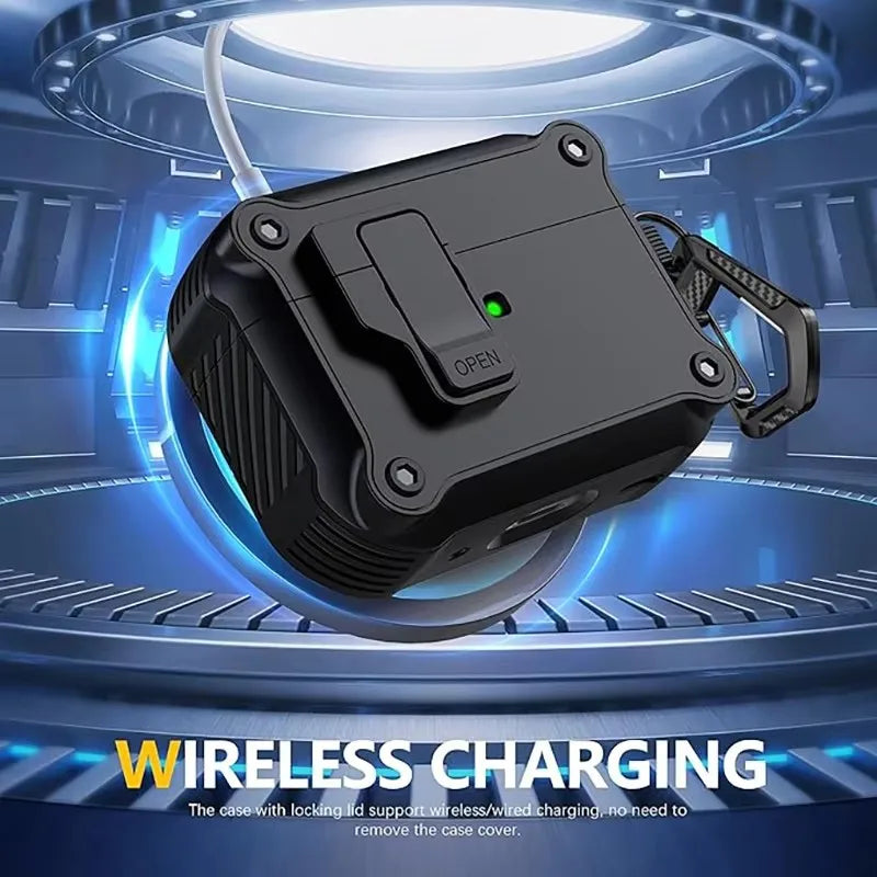 Étui de sécurité pour AirPods Pro 3 (2025) - Boîtier antichoc en PC avec crochet