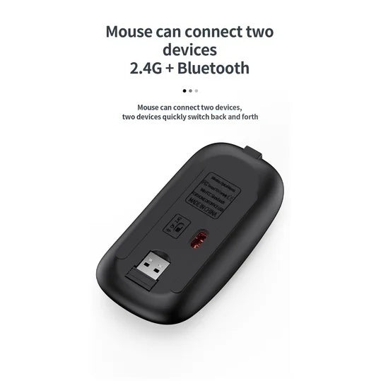 Clavier et souris sans fil Bluetooth 5.0 et 2.4G gris rechargeables pour ordinateur portable
